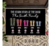 Tappetino Da Bagno Antiscivolo Tappeto Ingresso Casa Resistente Tappetini Porta Dingresso Per Interno Soggiorno Camera Letto 40X60Cm La Tempesta Si Ferma Alla Porta Della Famiglia