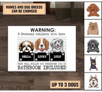 Tappetino Da Bagno Antiscivolo Zerbino Di Benvenuto Confortevole Tappeto Ingresso Casa Per Interno Balcone Terrazzo 40X60Cm Cani Da Stalking Personale