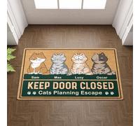 Tappetino Da Bagno Antisporco Tappeti D'Ingresso Resistente Zerbino Di Benvenuto Per Soggiorno Interno Camera Letto 40X60Cm Tieni La Porta Chiusa, Gatto