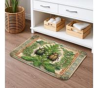 Tappetino da bagno assorbente e antiscivolo, design ad acquerello ispirato alla natura, decorazione per la casa primaverile, stile medievale, lavabile, tappetino da doccia per bagno e WC, 50 x 81 cm