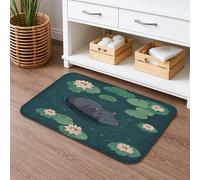 Tappetino da bagno assorbente e antiscivolo, in memory foam, motivo ippopotamo, ad asciugatura rapida, per decorazioni stagionali, 50 x 81 cm