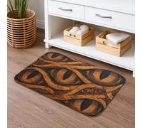 Tappetino da bagno astratto ad asciugatura rapida, design rustico nero marrone a vortice, assorbente, antiscivolo, lavabile per tutte le stagioni, tappeto decorativo per il bagno, 40,6 x 61 cm