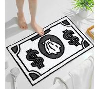 Tappetino da bagno Boho, 24x35 Tappeto estetico trendy e alla moda in bianco e nero, Tappeto carino in peluche spesso ultra morbido assorbente antiscivolo per bagno, camera da letto o zerbino, Décora