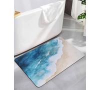 Tappetino Da Bagno Coastal Summer Gradient Ocean Waves 40X60Cm Zerbino Resistente Lavabile Tappeto D'Ingresso Per Posteriori Ingresso La Casa