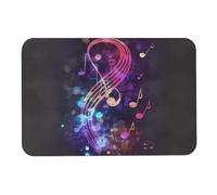 Tappetino da bagno colorato con note musicali Galaxy Diatome, assorbe l'umidità e lo sporco, con retro in gomma antiscivolo, adatto sotto la porta, per pavimento del bagno, vasca, doccia, lavandino