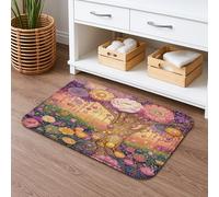 Tappetino da bagno colorato floreale ad asciugatura rapida, tappetino da bagno assorbente da giardino con fiori vivaci, tappetino da doccia antiscivolo, tappeto artistico in memory foam, lavabile, per
