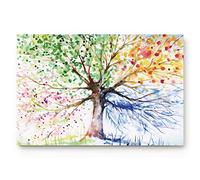 Tappetino da Bagno Colorful Tree Art Print Four Seasons Zerbini Antiscivolo Zerbino da Interni Lavabile Tappeto Ingresso per Cucina Camera Balcone 40X60 CM