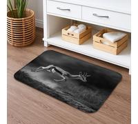 Tappetino da bagno con antilope nera e bianca, elegante stampa animalier ispirata alla natura, tappetino da doccia antiscivolo stagionale, in memory foam, assorbente, decorativo, 40,6 x 61 cm