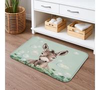 Tappetino da bagno con asino, design giocoso con animali, assorbente, antiscivolo, in memory foam, lavabile, per decorazione del bagno, 50 x 81 cm