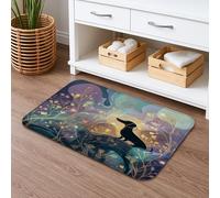 Tappetino da bagno con bassotto floreale, ad asciugatura rapida, design con natura fantasiosa, assorbente, antiscivolo, in memory foam, lavabile, per bagno, WC, decorativo, 40,6 x 182,9 cm