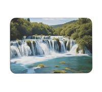 Tappetino da bagno con cascate sul fiume Krka, assorbe umidità e sporco, con retro in gomma antiscivolo, adatto sotto la porta, per pavimento del bagno, vasca, doccia, lavandino