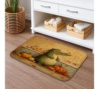 Tappetino da bagno con coccodrillo autunnale ad asciugatura rapida, grazioso tappetino da doccia assorbente, antiscivolo, in flanella, lavabile, per bagno, WC, WC, decorativo, 50 x 81 cm