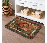 Tappetino da bagno con coccodrillo tropicale vintage, ad asciugatura rapida, assorbente, antiscivolo, decorativo, lavabile, per bagno, WC, 40,6 x 61 cm