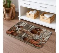 Tappetino da bagno con design a barboncino ispirato all'autunno, stile rustico floreale vintage, antiscivolo, in memory foam, assorbente, per la decorazione del bagno, 40,6 x 61 cm