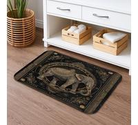 Tappetino da bagno con design artistico con elefante, bohémien vintage con stampa dorata, antiscivolo, lussuoso tappetino da bagno in memory foam, lavabile, decorazione per il bagno, 50 x 81 cm