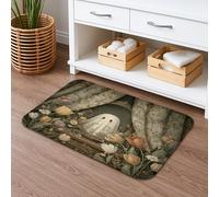 Tappetino da bagno con fantasma floreale ad asciugatura rapida, tappetino da bagno assorbente vintage con fantasmi e fiori, tappetino da doccia antiscivolo, in flanella, lavabile, decorativo, 40,6 x
