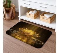 Tappetino da bagno con fiori di ninfea ad asciugatura rapida, tappetino da doccia assorbente, antiscivolo, moderno, in flanella, lavabile, per bagno, WC, decorativo, 40,6 x 61 cm