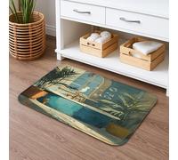 Tappetino da bagno con gabbiano costiero ad asciugatura rapida, tappetino da doccia assorbente, antiscivolo, in memory foam, lavabile, decorazione per il bagno, 40 x 183 cm