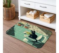 Tappetino da bagno con gatto che legge un simpatico cartone animato, divertente decorazione per la casa per tutte le stagioni, tappetino da doccia assorbente antiscivolo per bagno 40,6 x 182,8 cm