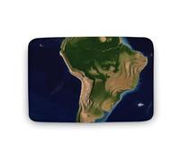 Tappetino da bagno con immagine satellitare del Sud America, antiscivolo, assorbente, resistente allo sporco, per cucina, ingresso, resistente, lavabile, per decorare la casa, 50 x 80 cm