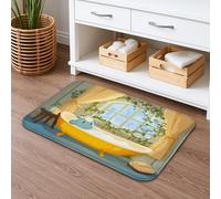 Tappetino da bagno con ippopotamo, design vintage giallo, assorbente, antiscivolo, in memory foam, lavabile, decorativo, 50 x 81 cm