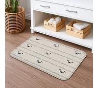 Tappetino da bagno con motivo a panda chic, tappetino da bagno ad asciugatura rapida, moderno tappetino da doccia assorbente con stampa animalier bianco nero e nero, tappetino da doccia antiscivolo