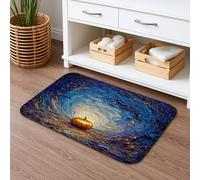 Tappetino da bagno con motivo a vortice di zucca, ad asciugatura rapida, tappetino da doccia antiscivolo con arte astratta, accogliente, in flanella, lavabile, per bagno, WC, decorativo, 40,6 x 61 cm