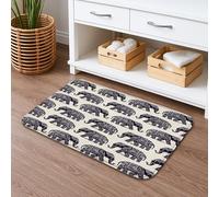Tappetino da bagno con motivo elefante vintage, motivo tribale bohémien, tappetino da doccia antiscivolo, in memory foam, lavabile, tappeto da bagno per la decorazione del bagno, 50 x 81 cm
