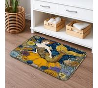 Tappetino da bagno con motivo floreale a sirena, ad asciugatura rapida, con piante subacquee, assorbente, antiscivolo, in flanella, lavabile, per bagno, WC, decorativo, 50 x 81 cm
