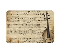 Tappetino da bagno con note musicali, assorbe l'umidità e lo sporco, con retro in gomma antiscivolo, adatto sotto la porta, per pavimento del bagno, vasca, doccia, lavandino