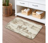Tappetino da bagno con paesaggio occidentale, ad asciugatura rapida, assorbente, con scena del deserto di cowboy, tappetino da doccia antiscivolo, in flanella rustica, lavabile, per bagno, decorativo