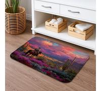 Tappetino da bagno con paesaggio occidentale, ad asciugatura rapida, tappetino da doccia assorbente, antiscivolo, in memory foam, lavabile, per bagno, WC, WC, decorativo, 40,6 x 61 cm