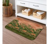 Tappetino da bagno con paradiso tropicale, ad asciugatura rapida, con foglie floreali vivaci, assorbente, antiscivolo, in memory foam, lavabile, per bagno, WC, decorativo, 50 x 81 cm