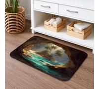 Tappetino da bagno con paradiso tropicale ad asciugatura rapida, tappetino da doccia antiscivolo, lavabile, per bagno, WC, decorativo, 40,6 x 61 cm