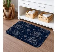 Tappetino da bagno con piante del deserto e jeans, stile rustico occidentale antiscivolo, decorazione autunnale per la casa, assorbente, lavabile, per bagno, WC, 40,6 x 61 cm