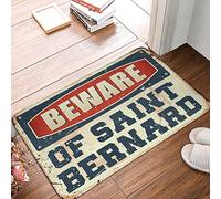 Tappetino da bagno con scritta "Beware of Saint Bernard", antiscivolo