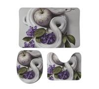 Tappetino da bagno con serpente bianco e fiori per il bagno, tappeto da a super assorbente, tappetino antiscivolo, tappeto da bagno ad asciugatura rapida per camera da letto, cucina, lavandino, bordo
