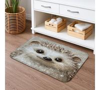 Tappetino da bagno con simpatico riccio, design fantasioso della natura, impermeabile, antiscivolo, decorazione per la casa, per ogni stagione, 40,6 x 61 cm