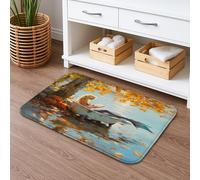 Tappetino da bagno con sirena autunnale ad asciugatura rapida, tappetino da doccia colorato, assorbente, antiscivolo, in flanella, lavabile, per bagno, WC, decorativo, 50 x 81 cm