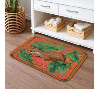 Tappetino da bagno con stampa animale, ad asciugatura rapida, con creature colorate della foresta, assorbente, antiscivolo, in flanella, lavabile, per bagno, WC, 50 x 81 cm