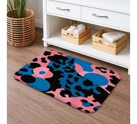Tappetino da bagno con stampa astratta animalier, ad asciugatura rapida, colorato e chic a pois, antiscivolo, moderno, in memory foam, lavabile, per bagno, WC, decorativo, 50 x 81 cm