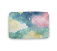 Tappetino da bagno con stelle, antiscivolo, assorbente, resistente allo sporco, per cucina, ingresso, resistente, lavabile, per decorare la casa, 40 x 60 cm