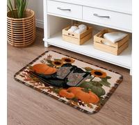 Tappetino da bagno con stivali da cowboy autunnali vintage, design rustico, girasole e zucca, tappetino da doccia antiscivolo, tappetino da bagno assorbente in memory foam per la decorazione del bagno