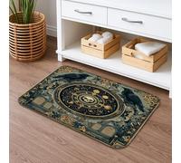 Tappetino da bagno con teschio gotico ad asciugatura rapida, vintage, con elementi scuri, assorbente, antiscivolo, in memory foam, lavabile, per bagno, WC, decorativo, 40,6 x 61 cm