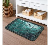 Tappetino da bagno con uccelli della foresta mistica, paesaggio verde incantato decorativo, antiscivolo, in memory foam, lavabile, accessori da bagno 40,6 x 61 cm