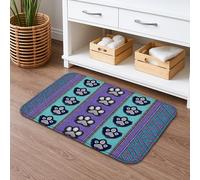 Tappetino da bagno decorativo con stampa di zampe, in stile tribale, assorbente, antiscivolo, ideale per la primavera e l'estate, accogliente tappetino lavabile in memory foam per il bagno, 40,6 x 61