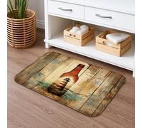 Tappetino da bagno di ispirazione vintage, motivo: faro, decorazione rustica nautica, assorbente, antiscivolo, per bagno, WC, decorativo, 40,6 x 61 cm