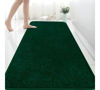 Tappetino da bagno extra large, 150 x 60 cm, in microfibra, assorbente, antiscivolo, antimuffa, lavabile in lavatrice, per camera da letto e bagno, colore verde