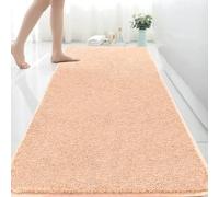 Tappetino da bagno extra large, 150 x 60 cm, in microfibra, assorbente, antiscivolo, antimuffa, lavabile in lavatrice, per camera da letto e bagno, colore: beige