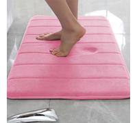 Tappetino da bagno extra morbido in memory foam, antiscivolo, assorbente, ad asciugatura rapida, colore rosa, 140 x 200 cm, perfetto per l'arredamento del bagno e il comfort